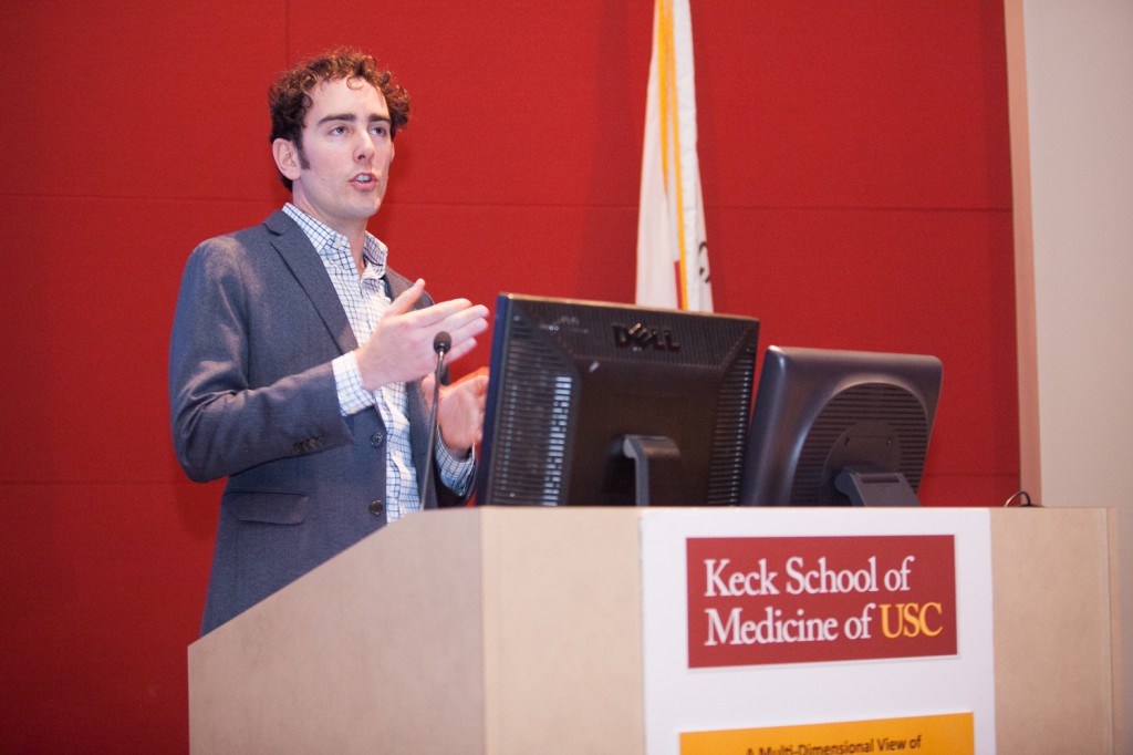 Chris Warren speaking at the 2016 USC Diabetes and Obesity Research Institute Symposium